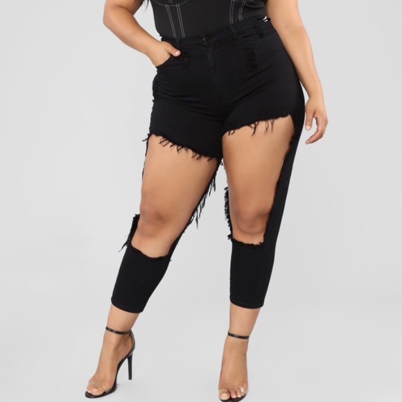 Black Distressed Jeans - Picture 2 of 10